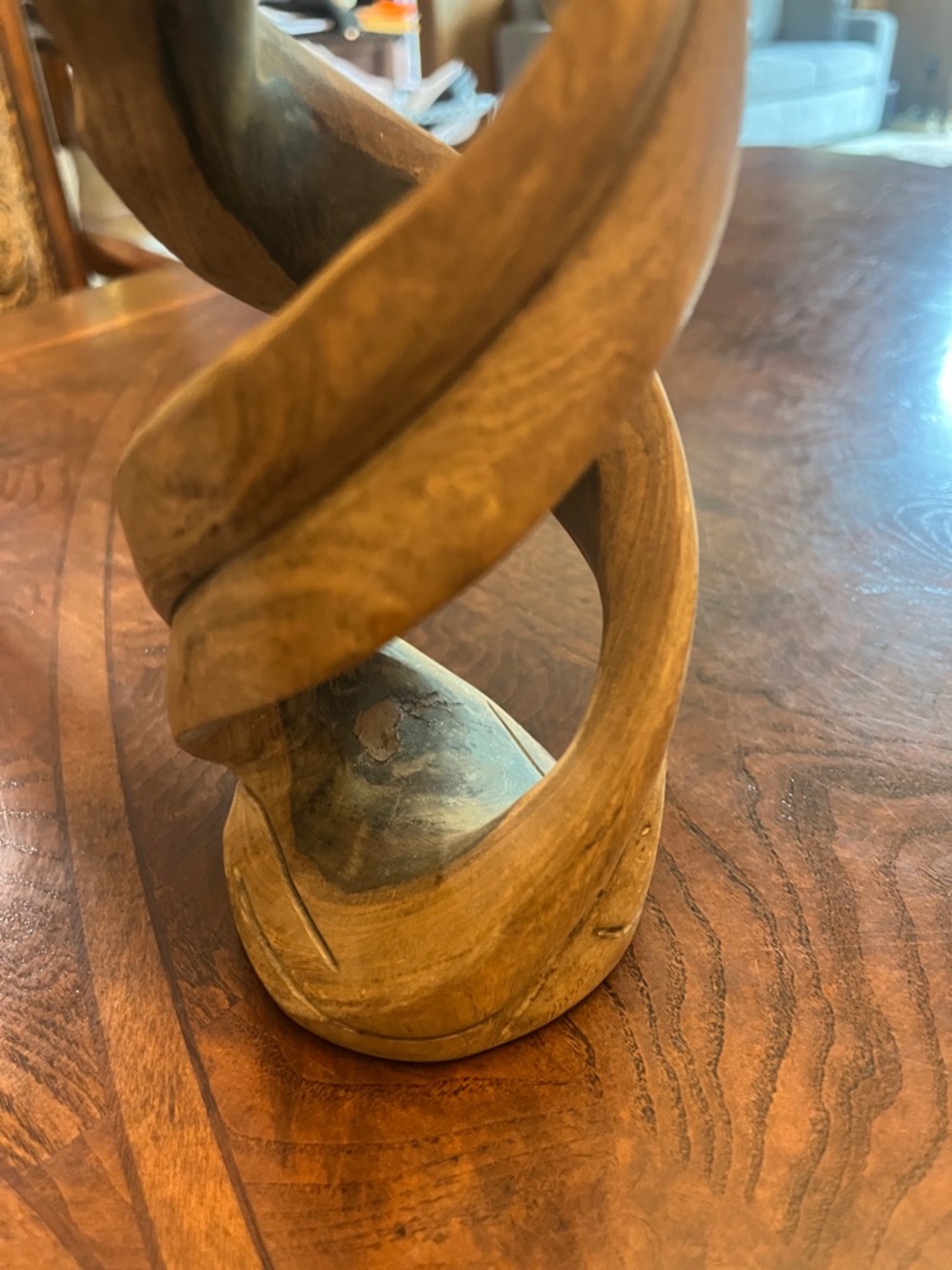 Hand Crafted Twisted Embrace Sculpture – Brown and Tan - Picture 5 of 10